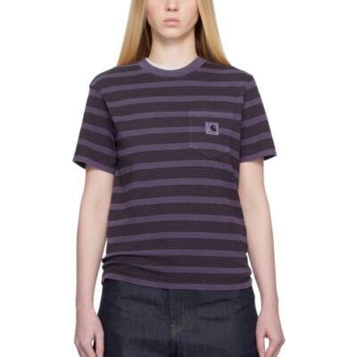 Carhartt WIP Purple Hanson Stripe Pocket T-shirt