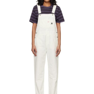 Carhartt WIP White Bib Straight Overalls