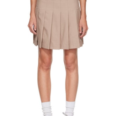 Casablanca Beige Pleated Miniskirt