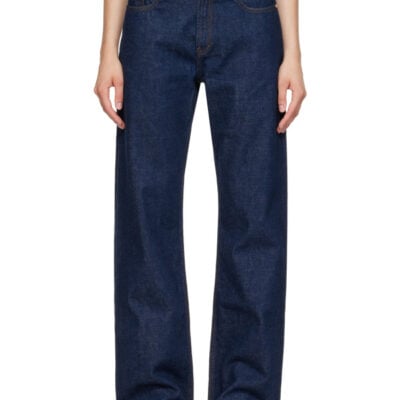 Casablanca Navy Selvedge Embroidered Laurel Jeans