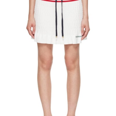 Casablanca Off-White & Navy Knit Tennis Miniskirt