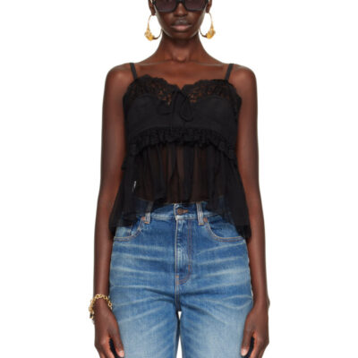 Chloé Black Thin Strap Lingerie Top