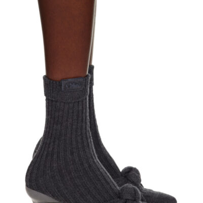 Chloé Gray Suzie Heeled Ankle Boots
