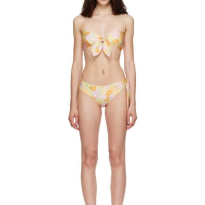 Chloé Multicolor Sunbleached Flower Print Bikini Top