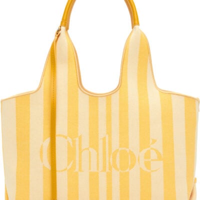 Chloé Yellow 'Chloé Stripy' East-West Tote