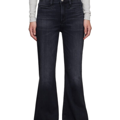 Citizens Of Humanity Black Lilah Flare Welt Pocket Jeans
