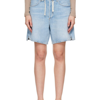 Citizens Of Humanity Blue Brynn Drawstring Denim Shorts