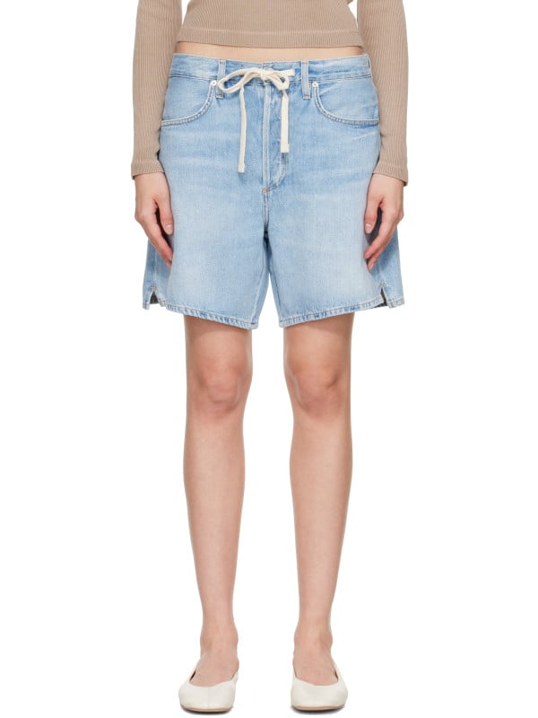 Citizens Of Humanity Blue Brynn Drawstring Denim Shorts