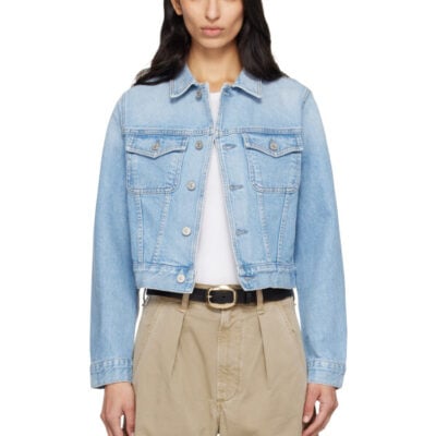 Citizens Of Humanity Blue Charisse Shrunken Denim Jacket
