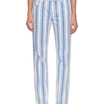 Citizens Of Humanity Blue & White Anissa Straight Leg Jeans