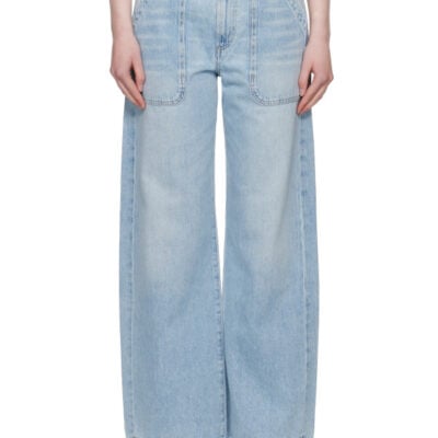 Citizens Of Humanity Blue Wide Ayla Cargo Jeans