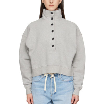 Citizens Of Humanity Gray Mirelle Funnel Neck Polo