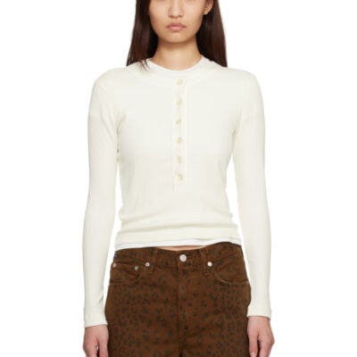 Citizens Of Humanity White Varra Henley T-shirt