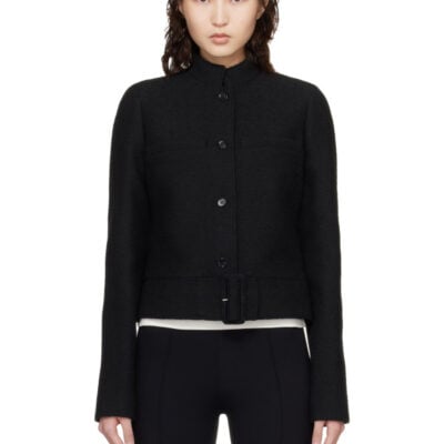 Courrèges Black Buckle Heritage Tweed Jacket