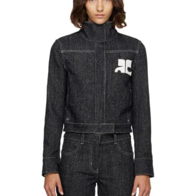 Courrèges Black Denim Tweed Jacket