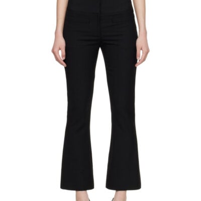 Courrèges Black Heritage Cropped Bootcut Trousers