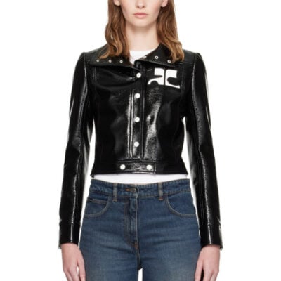 Courrèges Black Reedition Vinyl Jacket