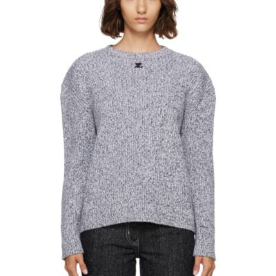 Courrèges Gray Merino Wool Crewneck Sweater