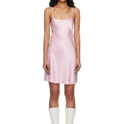 Courrèges Pink Lingerie Silk Minidress