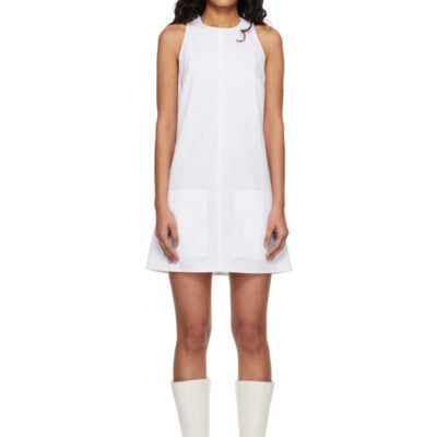 Courrèges White Heritage Sleeveless Poplin Minidress