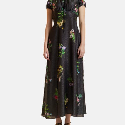 Cynthia Rowley Printed Lurex Midi Dress