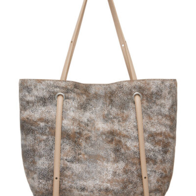 Diesel Beige & White D-Rop Leather Tote