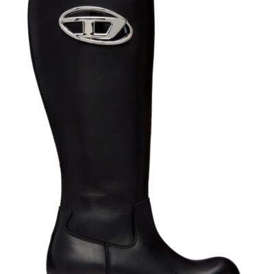 Diesel Black D-Hammer-Leather Knee-High Boots