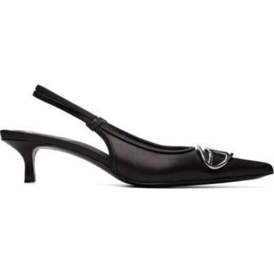 Diesel Black D-Venus Sb 40 Slingback Heels