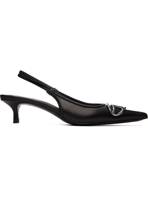 Diesel Black D-Venus Sb 40 Slingback Heels