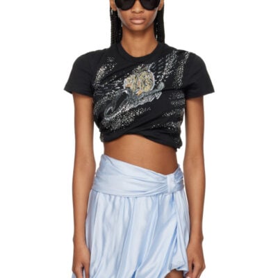 Diesel Black Double-Layer Jersey Rucked-Up T-shirt