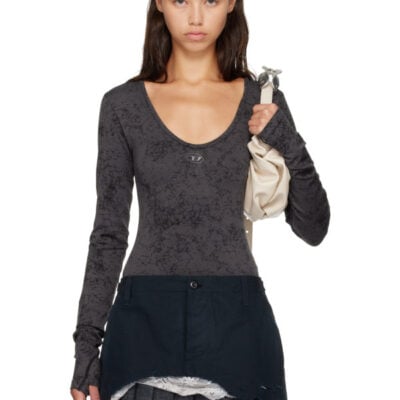 Diesel Black Open Back Bodysuit
