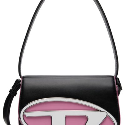 Diesel Black & Pink 1DR Nappa Leather Iconic Shoulder Bag