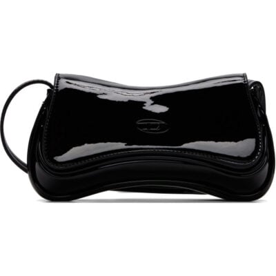 Diesel Black Play Glossy Small Crossbody Bag