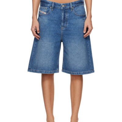 Diesel Blue Clean-Washed Denim Shorts