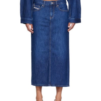 Diesel Blue Denim Midi Skirt