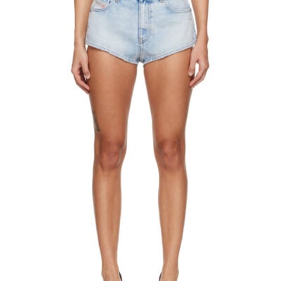 Diesel Blue Frayed Hems Denim Shorts