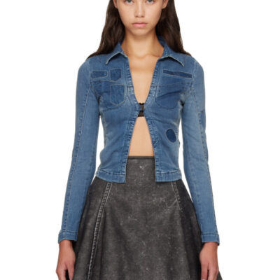 Diesel Blue One-Button Denim Shirt