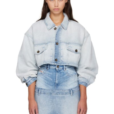 Diesel Blue Oversized Cropped Trucker Denim Jacket