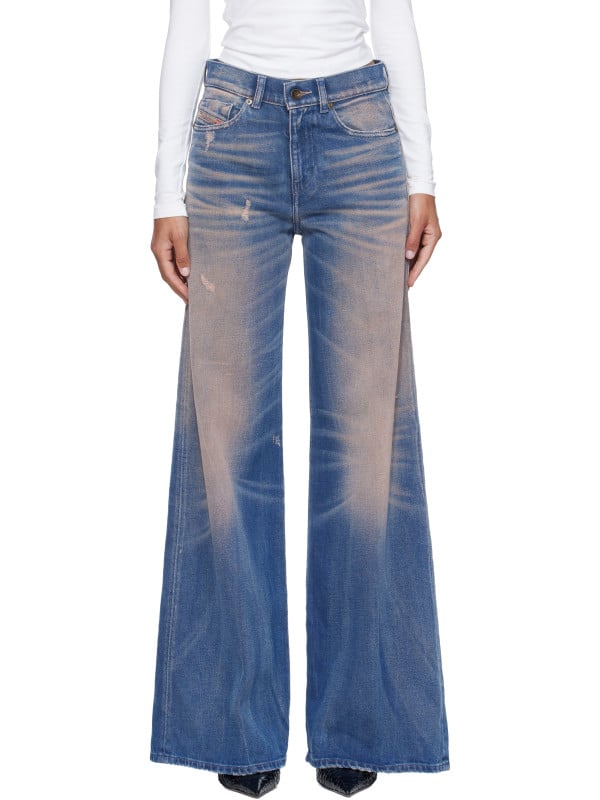 Diesel Blue & Pink Flare Regular Waist 1978 D-Akemi Jeans