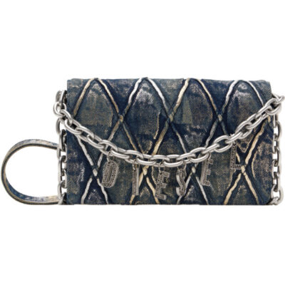 Diesel Blue Quilted Denim Purse Wallet