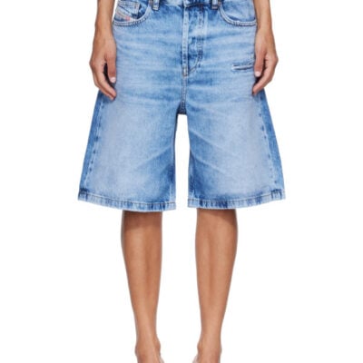 Diesel Blue Relaxed Fluid Denim Shorts