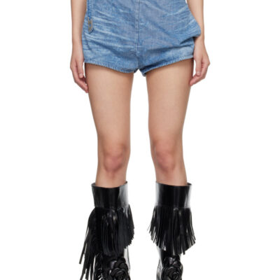 Diesel Blue Satin Denim Miniskirt