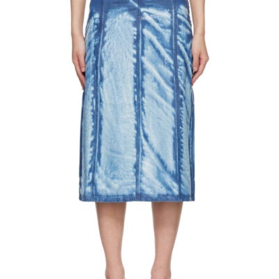 Diesel Blue X-Ray Lyocell Denim Midi Skirt