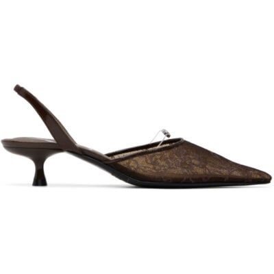 Diesel Brown D-Ten&Half Slingback Heels
