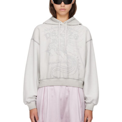 Diesel Gray Dévoré Print Hoodie