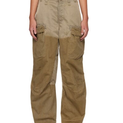 Diesel Khaki Cotton & Nylon Cargo Pants