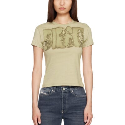 Diesel Khaki Slim Jersey Graphic Print T-shirt