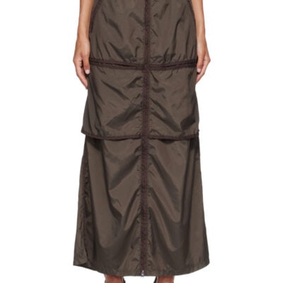 Diesel Khaki Windbreaker Maxi Skirt