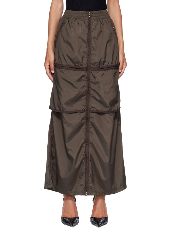 Diesel Khaki Windbreaker Maxi Skirt