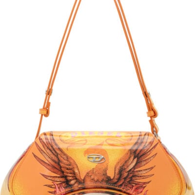 Diesel Orange Play-Glossy Printed Crossbody Bag